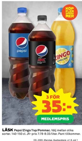 Coop Pepsi läskedryck erbjuda