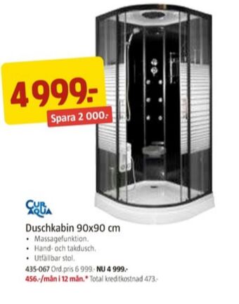 Jula Cur aqua duschkabin erbjuda