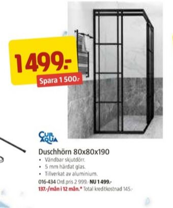 Jula Cur aqua duschkabin erbjuda