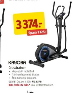 Jula Kayoba crosstrainer erbjuda