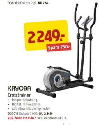 Jula Kayoba crosstrainer erbjuda