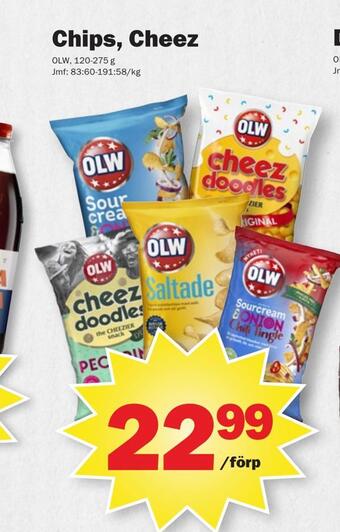 Pekås Chips, cheez erbjuda