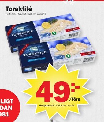 Pekås Torskfilé erbjuda