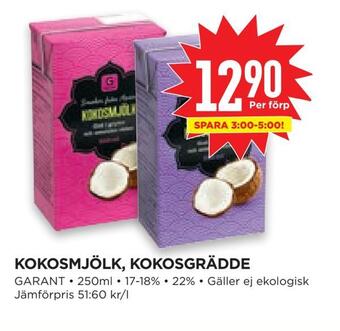 Kokosmjölk, kokosgrädde