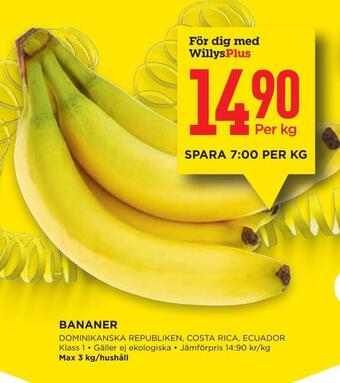 Willys Bananer erbjuda