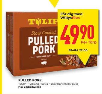 Willys Hemma Pulled pork erbjuda