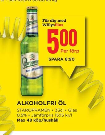 Willys Alkoholfri öl erbjuda