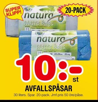 Nya Pulsen Avfallspåsar erbjuda