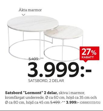 XXXLutz Satsbord lormont 2 delar erbjuda