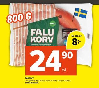 Coop Extra Falukorv erbjuda