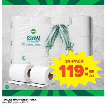 Coop Toalettpapper 24-pack erbjuda