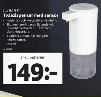Lidl Silvercrest Tvåldispenser med sensor erbjuda