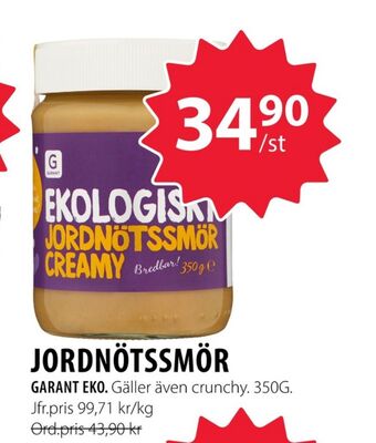 Handlar'n Garant jordnötssmör creamy erbjuda