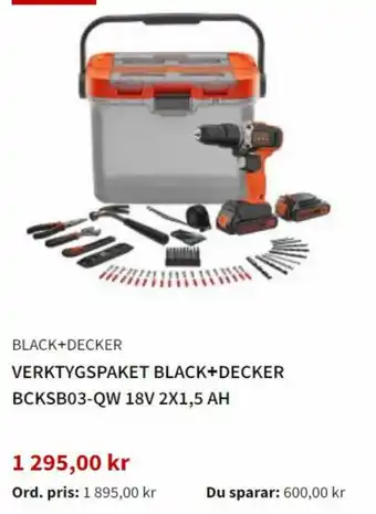 Verktygspaket Black + Decker BCKSB03-QW 18V 2x1.5Ah