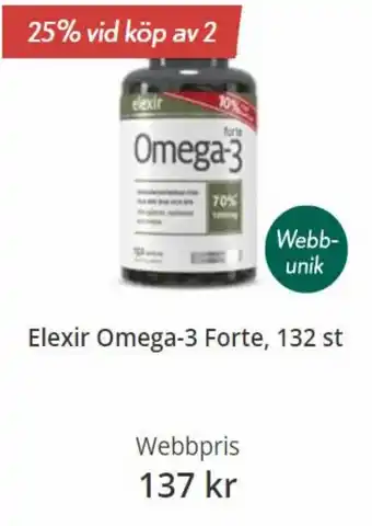 Apoteket Elexir Omega-3 Forte, 132st erbjuda