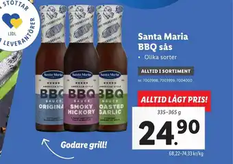 Lidl Santa Maria BBQ sås 335-365g erbjuda