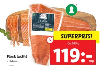 Lidl Färsk laxfilé 500g erbjuda