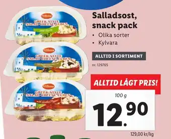 Lidl Milbona Salladsost, snack pack 100g erbjuda