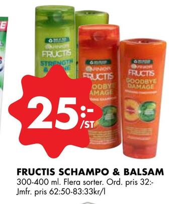 ÖoB Fructis schampo & balsam erbjuda