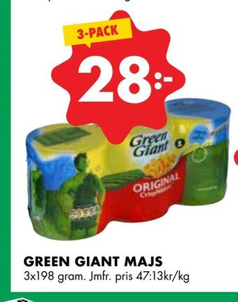 ÖoB Green giant majs erbjuda