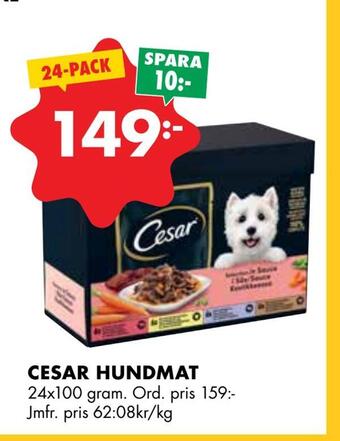 ÖoB Cesar hundmat erbjuda