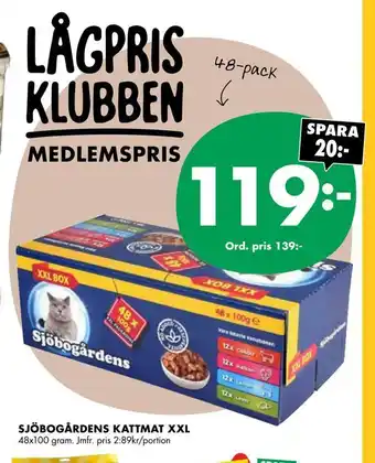 ÖoB Sjöbogårdens kattmat xxl erbjuda