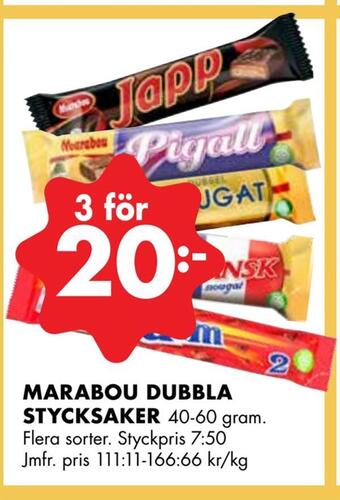 ÖoB Marabou dubbla stycksaker erbjuda