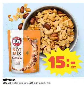 Coop Olw Nötmix 200g erbjuda