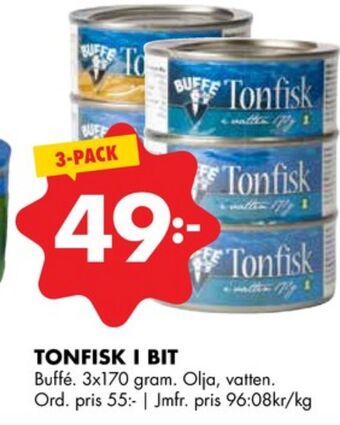 ÖoB Buffe tonfisk erbjuda