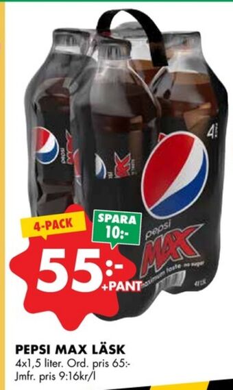 ÖoB Pepsi max läskedryck erbjuda