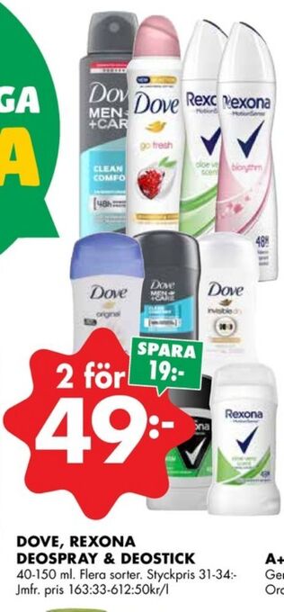 ÖoB Dove deodorant erbjuda