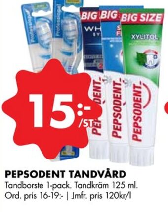 ÖoB Pepsodent tandkräm erbjuda