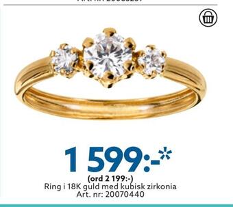Albrekts Guld Ring i 18k guld med kubisk zirkonia erbjuda