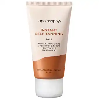 Apotek Hjärtat Apolosophy self-tanning face instant oparf 50 ml erbjuda