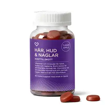 Apotek Hjärtat Hjärtats hår, hud & naglar tuggtablett 60 st erbjuda