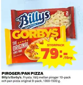 Coop Daglivs Billy's/Gorby's Piroger/Pan Pizza 10-pack/9-pack erbjuda