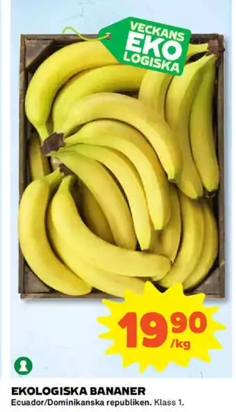 Coop Daglivs Ecuador/Dominikanska republiken Ekologiska Bananer erbjuda