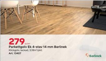 Byggmax Parkettgolv ek 4-stav 14 mm barlinek erbjuda