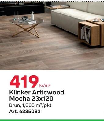 Byggmax Klinker articwood mocha 23x120 erbjuda