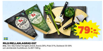 Coop Daglivs Arla Mild/Mellanlagrad Ost 667-1500g erbjuda