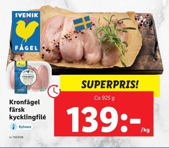 Lidl Kronfågel färsk kycklingfilé erbjuda