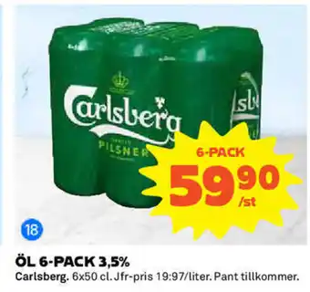 Carlsberg Öl 6-pack 3,5% 50cl