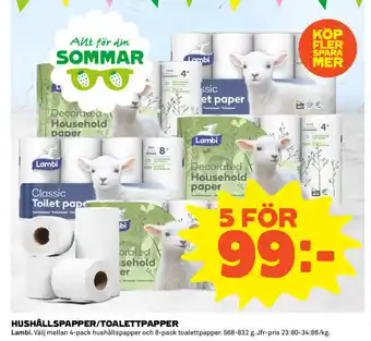 Lambi Hushållspapper/Toalettpapper 4-pack