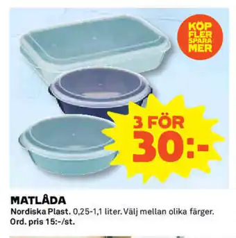 Nordiska Plast Matlåda 0,25-1,1 liter
