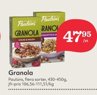 Hemköp Paulùns granola erbjuda