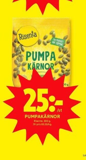 ICA Kvantum Risenta pumpakärnor erbjuda