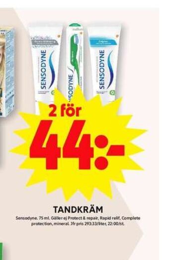 ICA Maxi Sensodyne tandkräm erbjuda