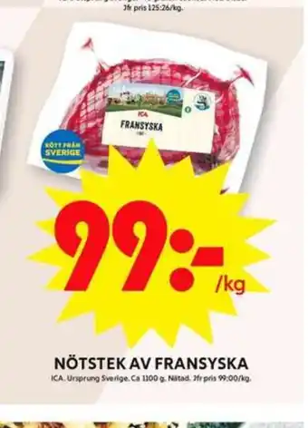 ICA Maxi Ica i love eco nötstek erbjuda