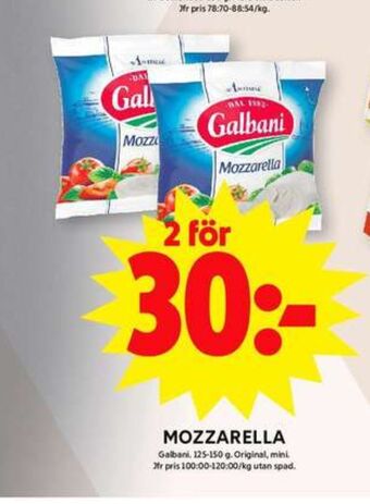 ICA Maxi Galbani mozzarella erbjuda