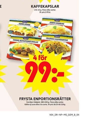 ICA Maxi Dafgårds färdigrätter erbjuda